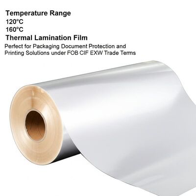 Rango de temperatura 120°C 160°C Película de laminación térmica Perfecta para soluciones de protección de documentos de embalaje e impresión bajo las condiciones comerciales FOB CIF EXW