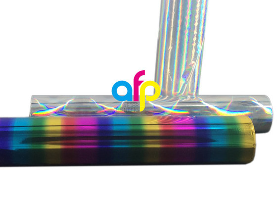 Lámina para gofrar caliente del arco iris de plata con el modelo olográfico/del laser